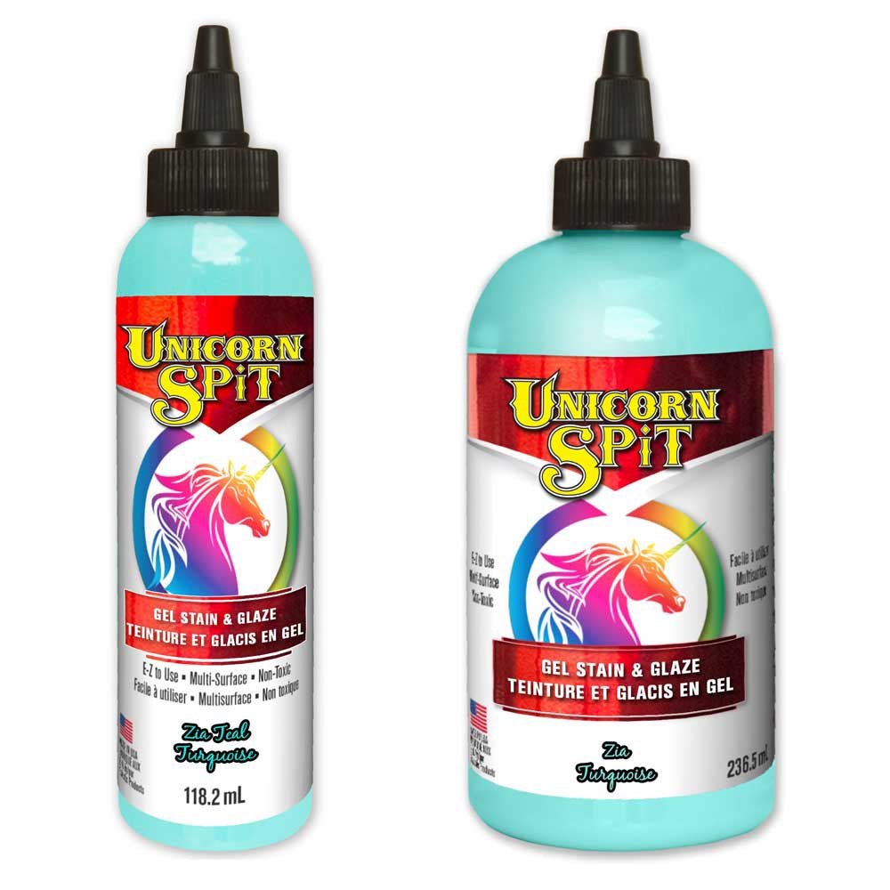 Unicorn SPiT 5771006 Gel Stain and Glaze, Zia Teal 8.0 FL OZ Bottle — Grand  River Art Supply